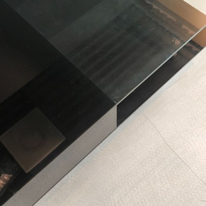 Salontafel Glas met Zwarte Vakken 