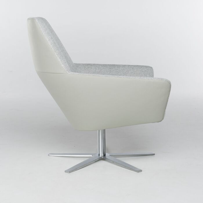 Fauteuil Zyba Stof Grijs Op Draaivoet