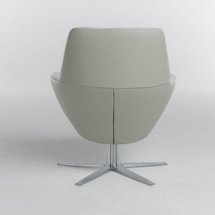 Fauteuil Zyba Stof Grijs Op Draaivoet