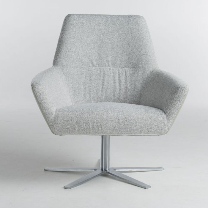 Fauteuil Zyba Stof Grijs Op Draaivoet