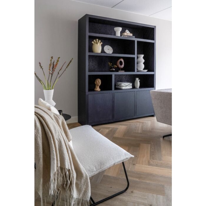 Boekenkast Jewel Zwart 180cm