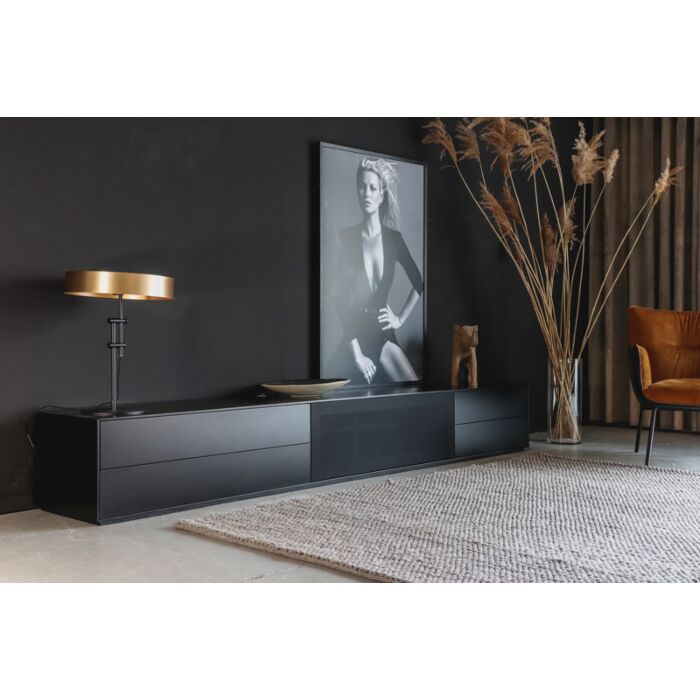 TV Meubel Met Speakerdoek Smart Zwart 270cm