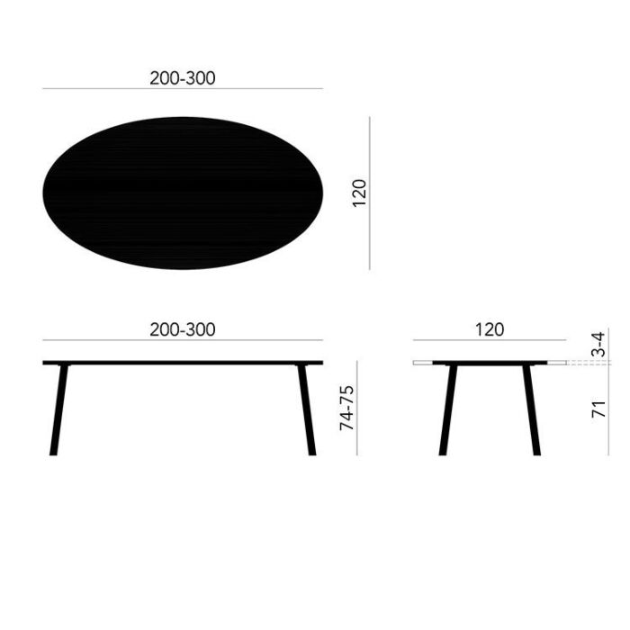 Studio HENK Eetkamertafel Butterfly ovaal Fenix